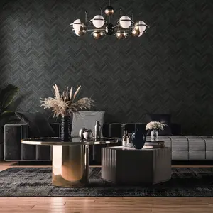 Galerie Silver Grey Stone Optic Wallpaper