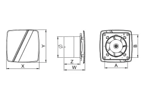 Bathroom Extractor Fan 100mm with White / Chrome Strip Front Ventilator