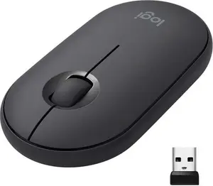 Logitech Pebble Wireless Mouse With Bluetooth Or 2.4 Ghz Receiver, Silent, Slim Computer Mouse With Quiet Clicks, For Laptop/Notebook/Ipad/PC/Mac