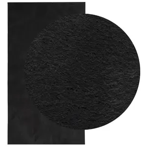 Rug HUARTE Short Pile Soft and Washable Black 60x110 cm