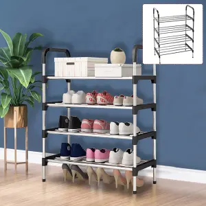 4 Tiers Shoe Rack Shoe Storage Organizer Space Saving Storage Shelf