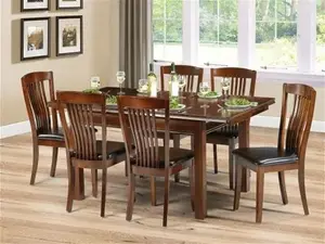 Julian Bowen Canterbury 120cm Mahogany Dining Table And 6 Chairs 1066