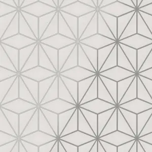 Fine Decor Pulse Metallic effect Geometric Embossed Wallpaper Sample