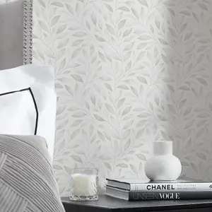 Gentle Vines Wallpaper In Soft Greys