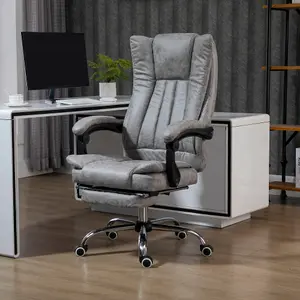 Vinsetto Executive Office Chair Computer Desk Chair for Home w/ Footrest, Grey