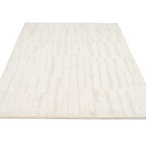 Cream Beige Living Velvety Soft Rug 120x170cm