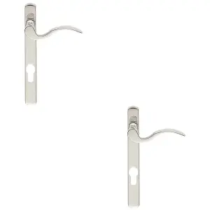 2 PACK - Multi-Point Locking Door Handle - EURO PROFILE - Slim Chrome RIGHT HAND