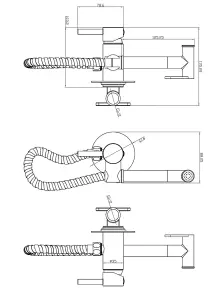 Matt Black Manual douche Valve Spray and Valve