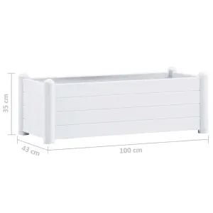 Berkfield Garden Raised Bed PP White 100x43x35 cm