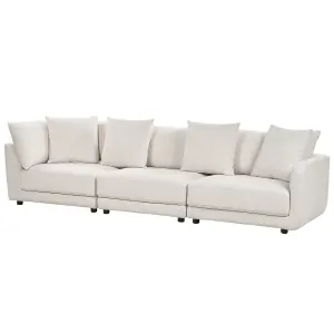 3 Seater Fabric Sofa with Ottoman Off-White SIGTUNA