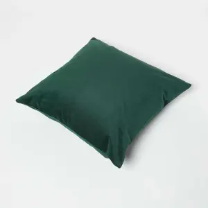 Homescapes Green Velvet Cushion, 45 x 45 cm