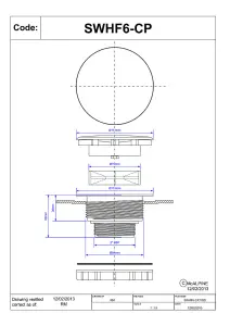 McAlpine SWHF6-CP High Flow Shower Waste 110mm White Plastic Plain Cover Flange x 56mm Tail