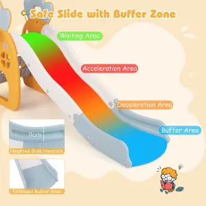 COSTWAY Freestanding Kids Slide Indoor Foldable Kids Slide with Climber