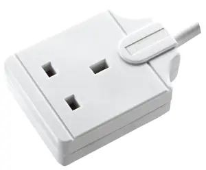 Masterplug Basic 1 socket White Extension lead, 8m