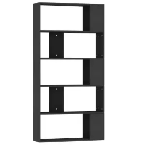 Berkfield Book Cabinet/Room Divider Black 80x24x159 cm Engineered Wood