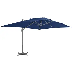 Berkfield Cantilever Umbrella with Aluminium Pole 4x3 m Azure Blue