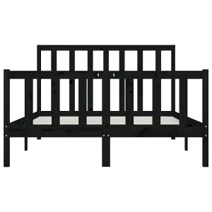 Berkfield Bed Frame Black Solid Wood 120x200 cm