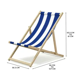 Wooden Folding Deck Chair for Garden, Beach, or Patio