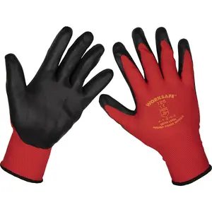 12 PAIRS Flexible Nitrile Foam Palm Gloves - XL - Abrasion Resistant Protection