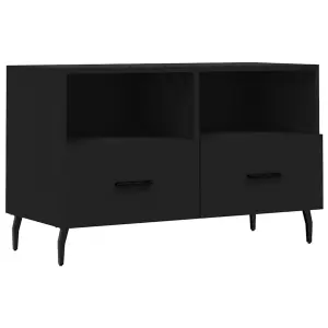 Berkfield TV Cabinet Black 80x36x50 cm Engineered Wood