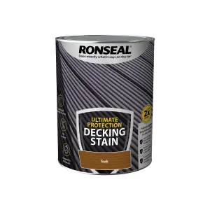 Ronseal Ultimate protection Rich teak Matt Decking Wood stain, 5L