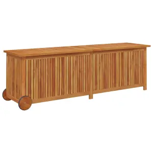 Berkfield Garden Storage Box with Wheels 150x50x58 cm Solid Wood Acacia