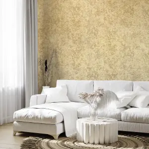 Galerie Precious Ochre Shimmery Satin Silk Fabric Design Wallpaper Roll