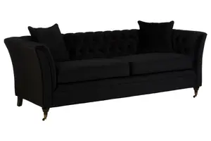 Interiors by Premier Sabrina 3 Seat Onyx Sofa