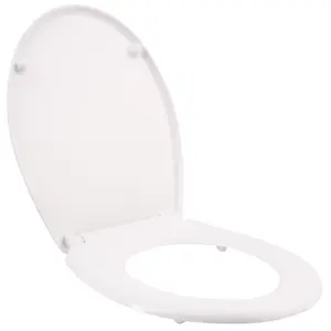 Toilet Seat - soft-close, durable hinges, easy to install, 45.5 x 38 x 5 cm - white