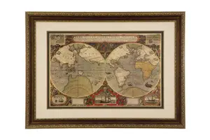 Interiors by Premier Framed World Map Wall Art