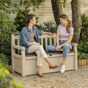 Keter Eden Beige Plastic Storage bench (W) 140cm x (D) 60cm