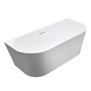 Edmund White Freestanding Acrylic Back to Wall Bath (L)1500mm (W)750mm