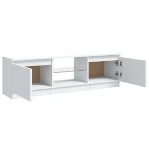 vidaXL TV Cabinet with LED Lights White 120x30x35.5 cm