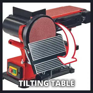 Einhell Belt And Disc Sander - Includes G80 Sanding Belt & Paper - With Dust Extraction & Support Swivel - TC-US 380