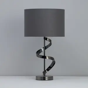 Inlight Aitne Spiral Polished Black Chrome effect Table light