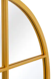 MirrorOutlet The Fenarc Gold Metal Framed Arched Garden Mirror 120CM X 80CM