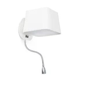 Luminosa Sweet 1 Light Indoor Wall Light White with Reading Lamp, E27