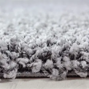 Abaseen 80x150 cm Silver Thick Pile Soft Shaggy Modern Rug