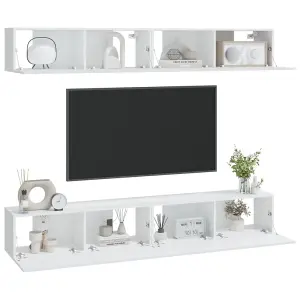 Berkfield Wall TV Cabinets 4 pcs White 100x30x30 cm