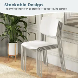 COSTWAY Dining Chair Set of 4 Armless Side Chairs Stackable Kitchen Chairs