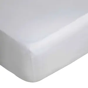 Belledorm Cotton Sateen 1000 Thread Count Extra Deep Fitted Sheet White (Single)