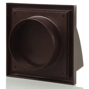 Blauberg Plastic Cowled Hooded Air Ventilation Wind Baffle Wall Grille - 150mm - DECOR 185X185-150HK Brown