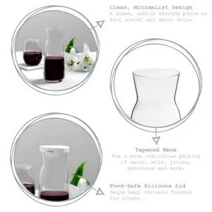 Argon Tableware Brocca Glass Carafes with Silicone Lids - 1.2 Litre - Pack of 4