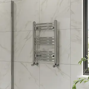 Right Radiators 600x400 mm Curved Heated Towel Rail Radiator Bathroom Ladder Warmer Chrome