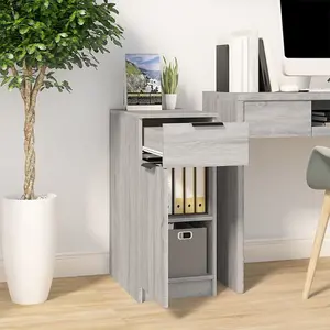 Berkfield Desk Cabinet Grey Sonoma 33.5x50x75 cm Engineered Wood