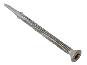 ForgeFix TFCUWWSD5540L TechFast Timber to Steel CSK/Wing Screw No.3 Tip 5.5 x 40mm Box 100 FORTFC5540L