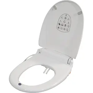 Oval Toilet Seat with Integrated Bidet Cleaning - Warm Air Dryer - Heated Seat