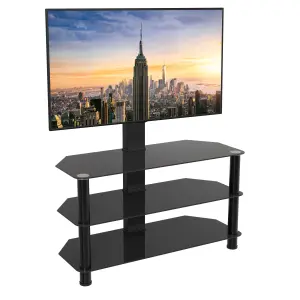 AVF Classic 1m Glass Corner TV Stand for TVs 32-60" - Black