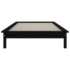 Berkfield Bed Frame Black 100x200 cm Solid Wood Pine