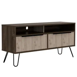 TV unit wide screen unit with 4 doors, smoked oak, Nevada range